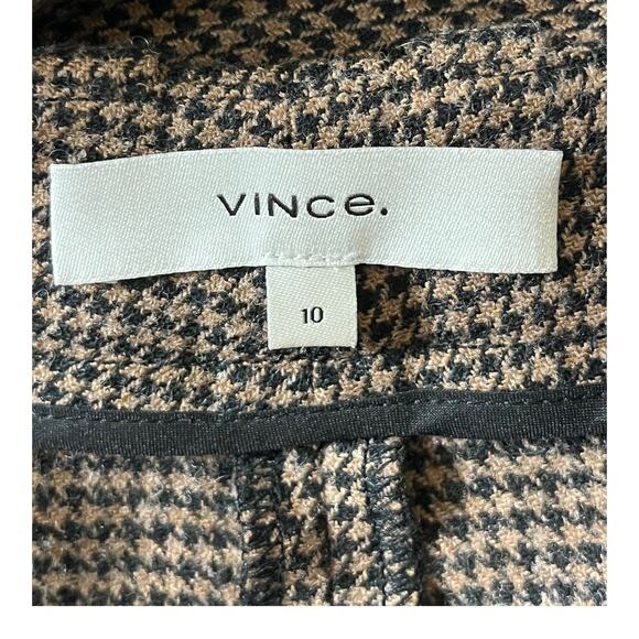 Vince Pants Houndstooth Pleat Front brown size 10 - Picture 5 of 8